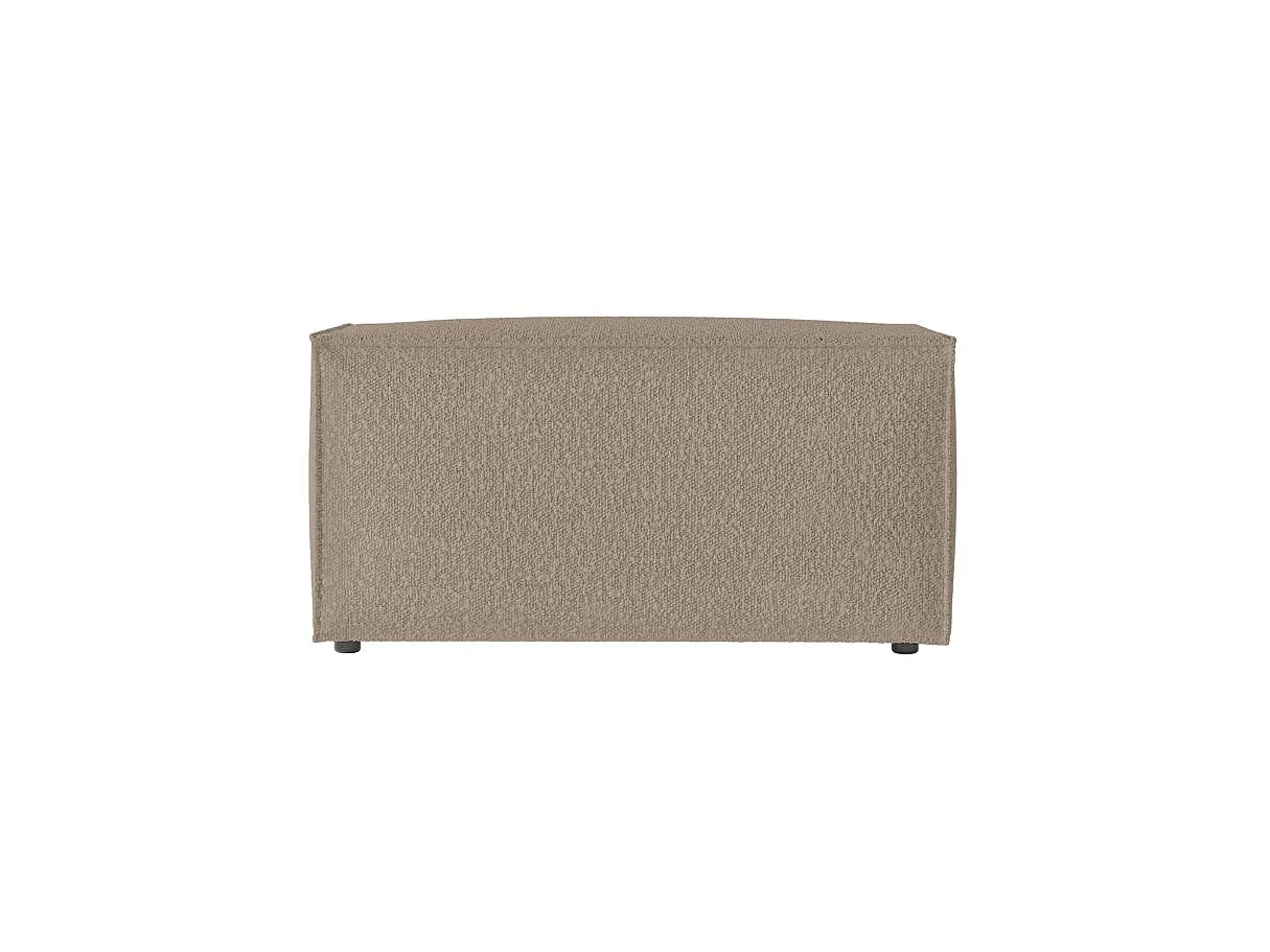 Pouf en tissu bouclette Clarisse - Taupe - L90 x P50 x H41cm - Loungitude