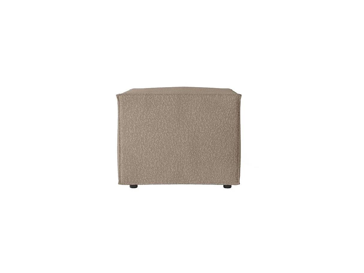 Pouf en tissu bouclette Clarisse - Taupe - L90 x P50 x H41cm - Loungitude