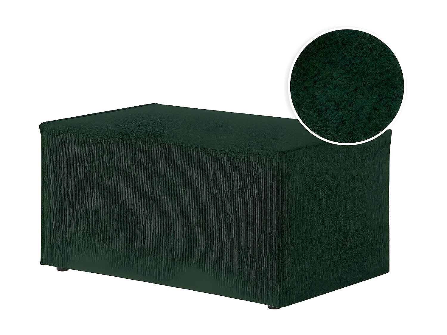 Pouf en tissu bouclette Clarisse - Vert - L90 x P50 x H41cm - Loungitude