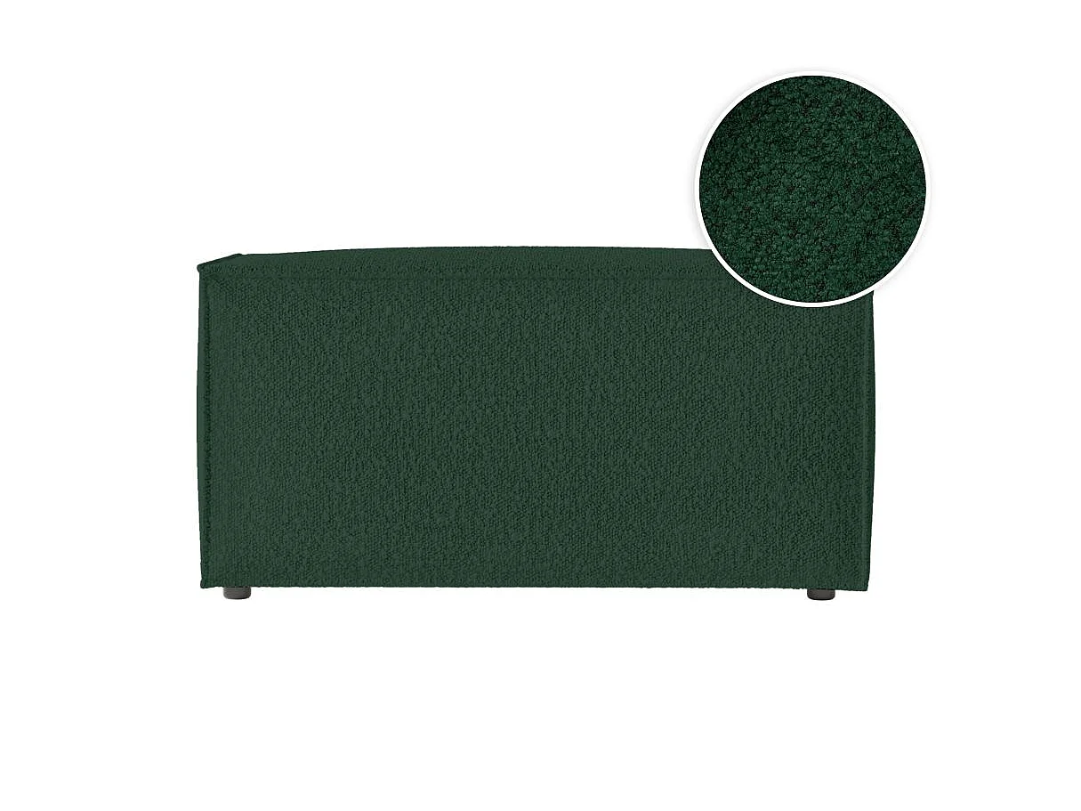 Pouf en tissu bouclette Clarisse - Vert - L90 x P50 x H41cm - Loungitude