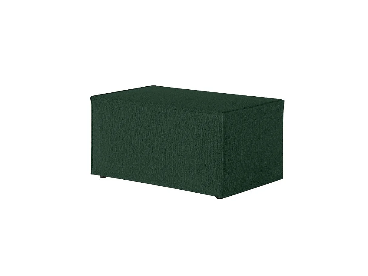 Pouf en tissu bouclette Clarisse - Vert - L90 x P50 x H41cm - Loungitude