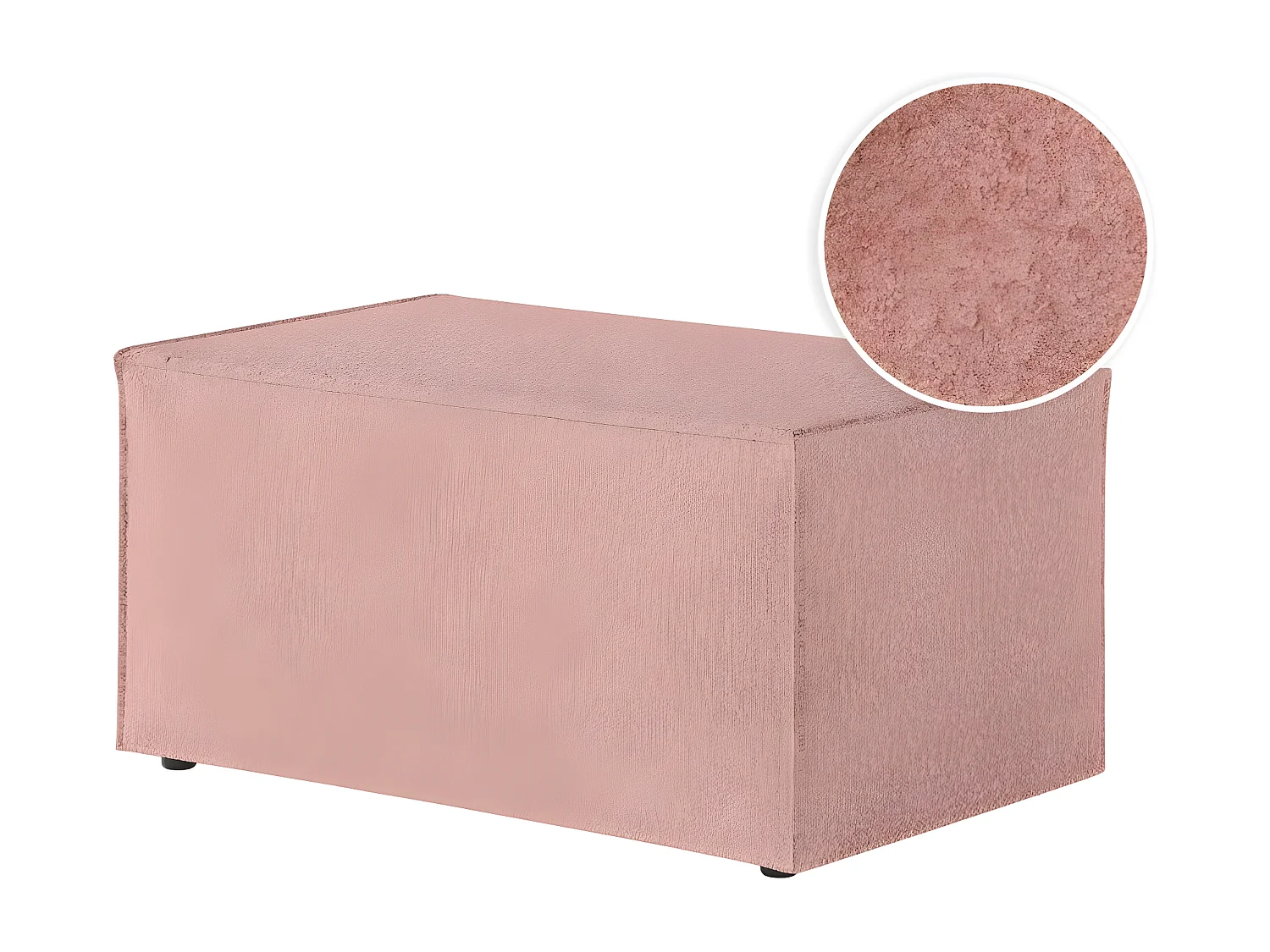 Pouf en tissu bouclette Clarisse - Rose - L90 x P50 x H41cm - Loungitude