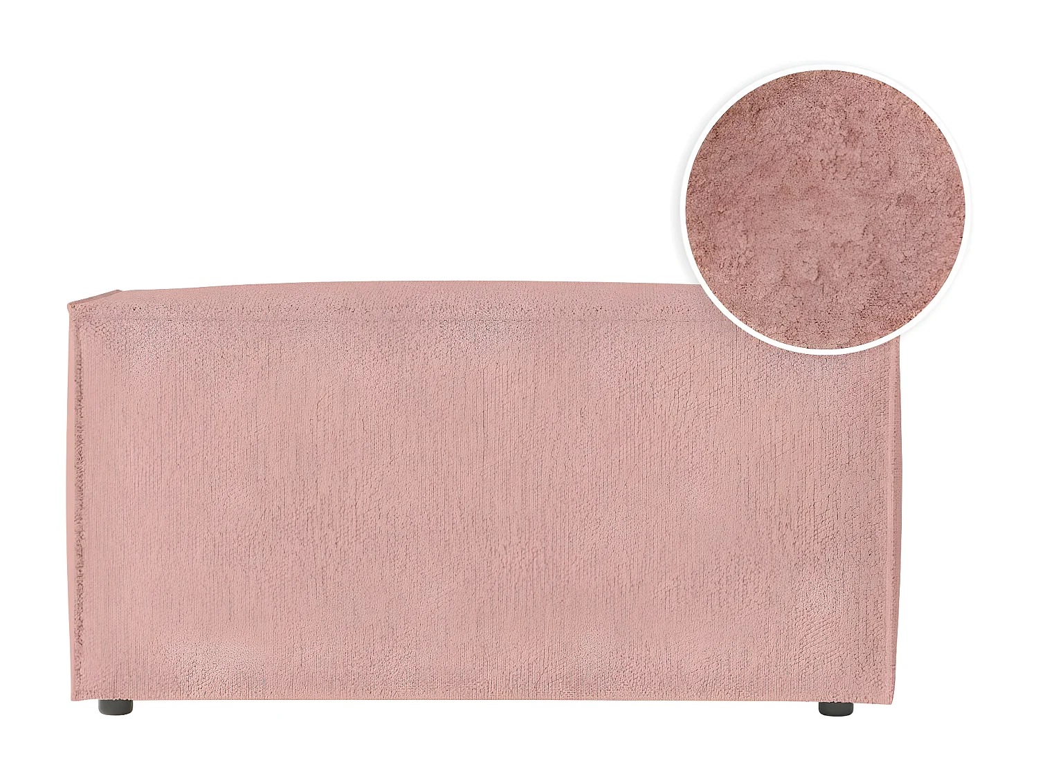 Pouf en tissu bouclette Clarisse - Rose - L90 x P50 x H41cm - Loungitude