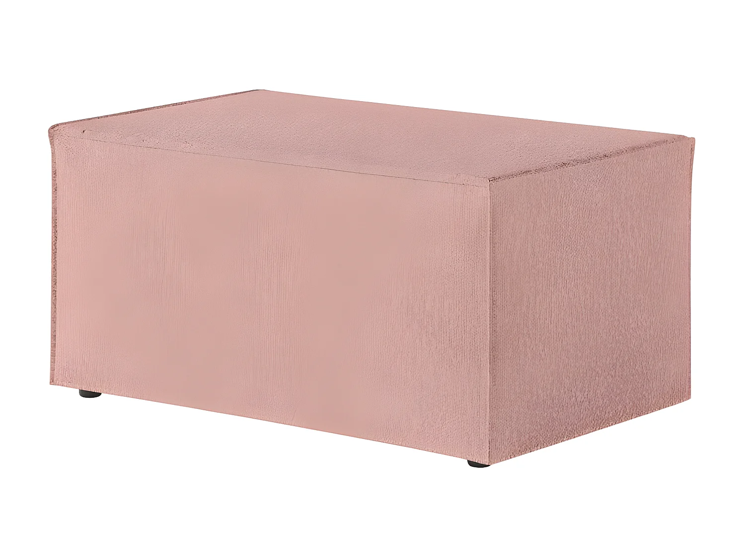 Pouf en tissu bouclette Clarisse - Rose - L90 x P50 x H41cm - Loungitude