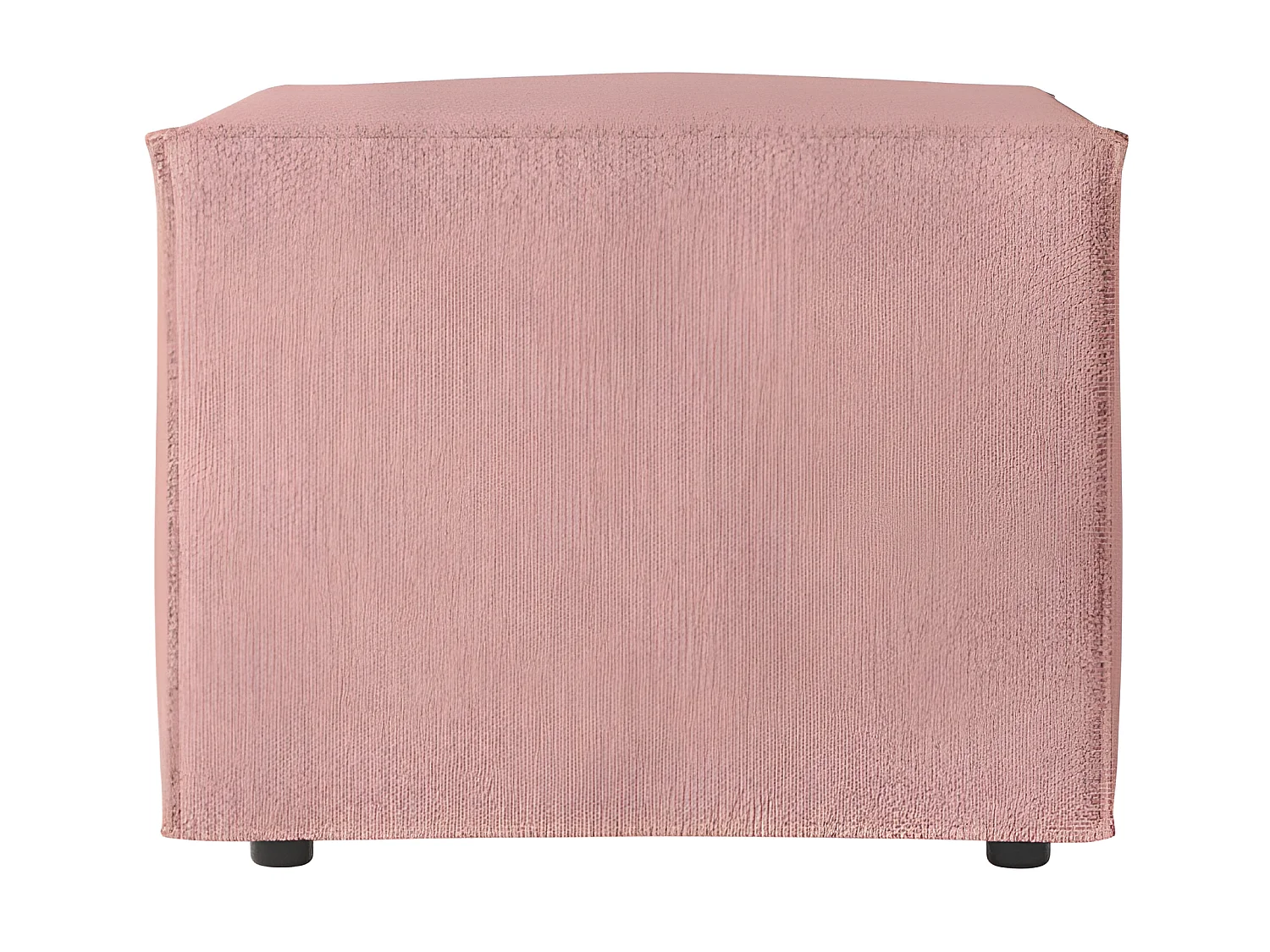 Pouf en tissu bouclette Clarisse - Rose - L90 x P50 x H41cm - Loungitude