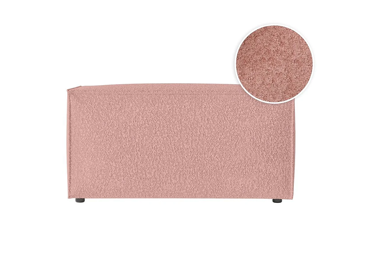 Pouf en tissu bouclette Clarisse - Rose - L90 x P50 x H41cm - Loungitude
