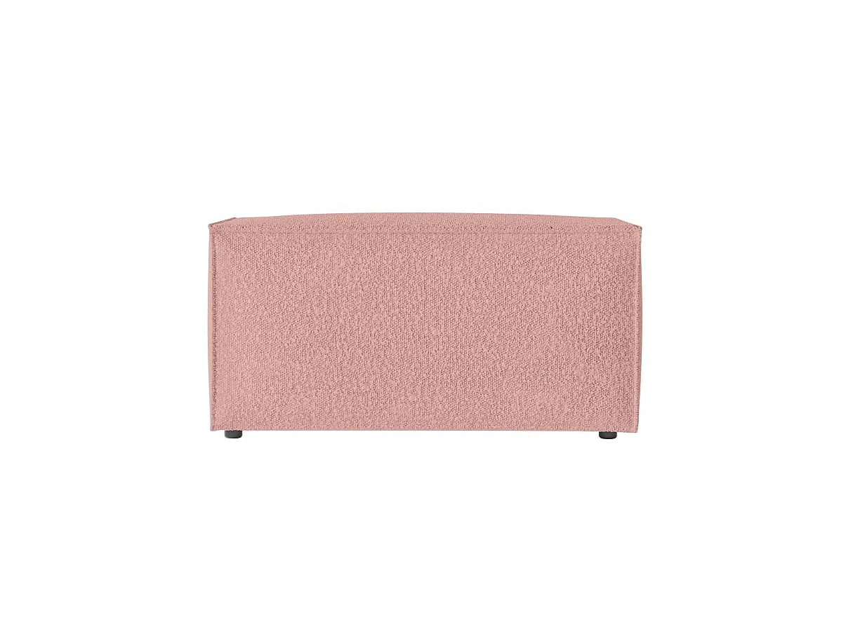 Pouf en tissu bouclette Clarisse - Rose - L90 x P50 x H41cm - Loungitude