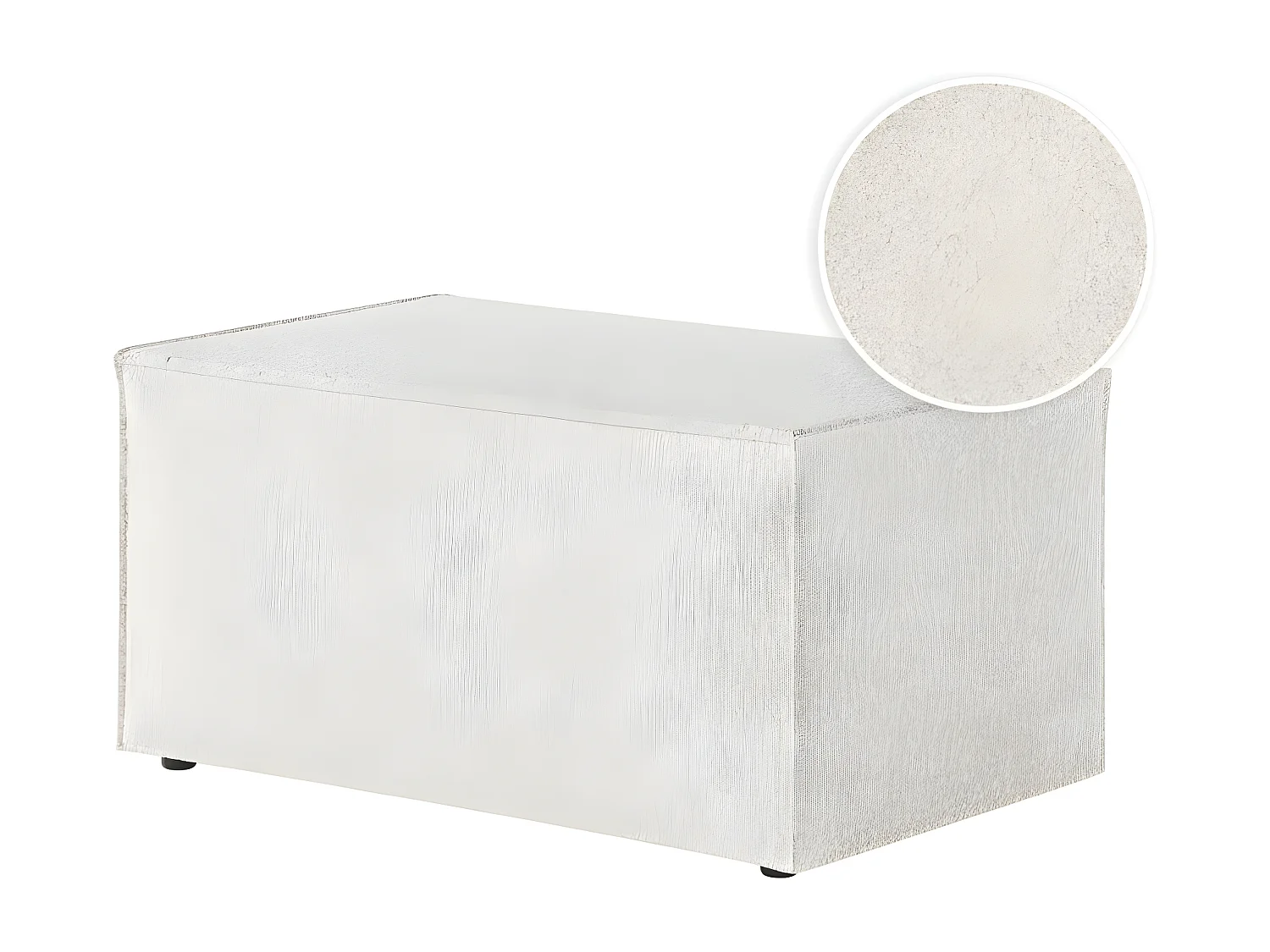 Pouf en tissu bouclette Clarisse - Blanc - L90 x P50 x H41cm - Loungitude