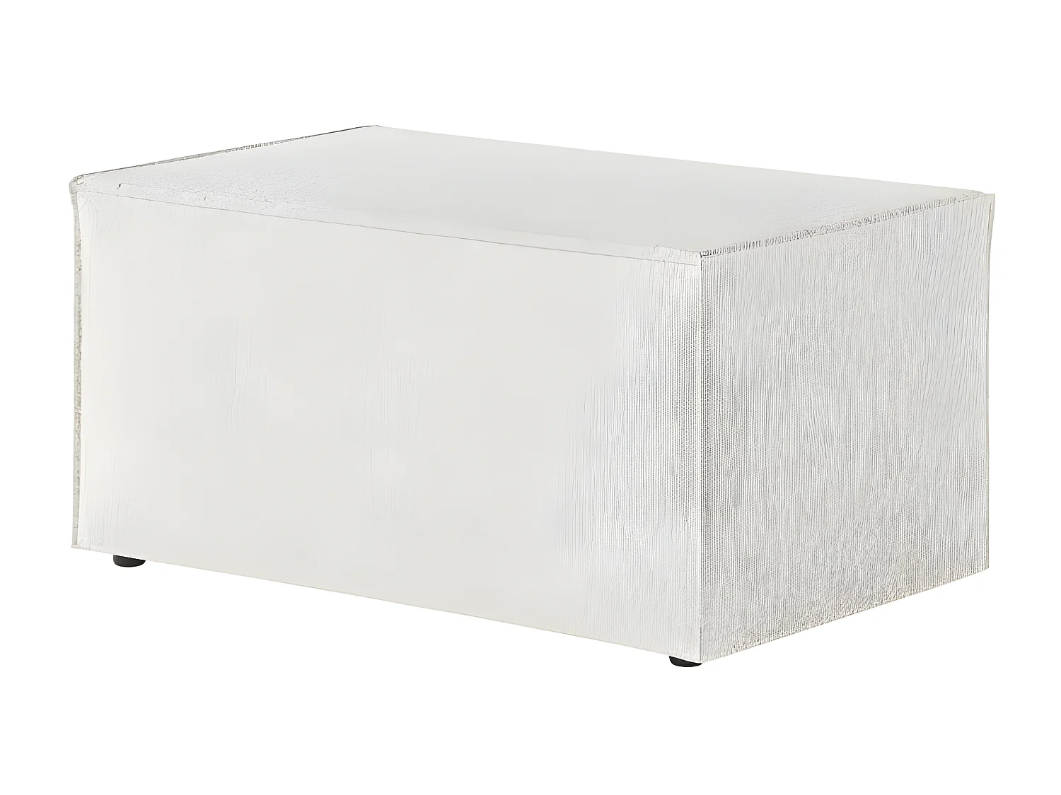 Pouf en tissu bouclette Clarisse - Blanc - L90 x P50 x H41cm - Loungitude