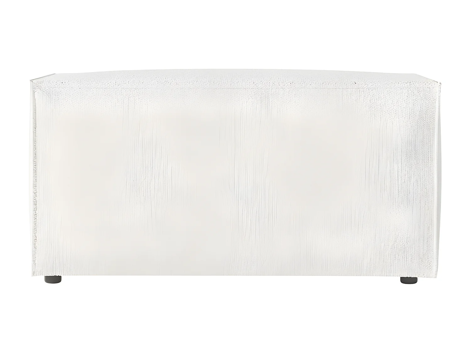 Pouf en tissu bouclette Clarisse - Blanc - L90 x P50 x H41cm - Loungitude