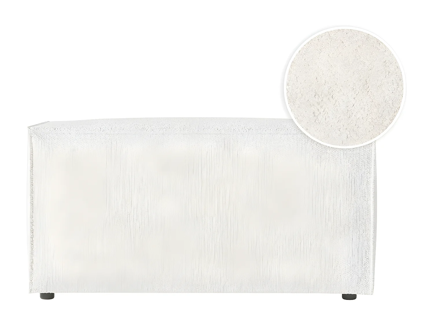 Pouf en tissu bouclette Clarisse - Blanc - L90 x P50 x H41cm - Loungitude