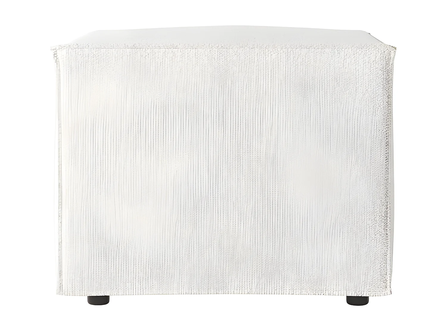 Pouf en tissu bouclette Clarisse - Blanc - L90 x P50 x H41cm - Loungitude