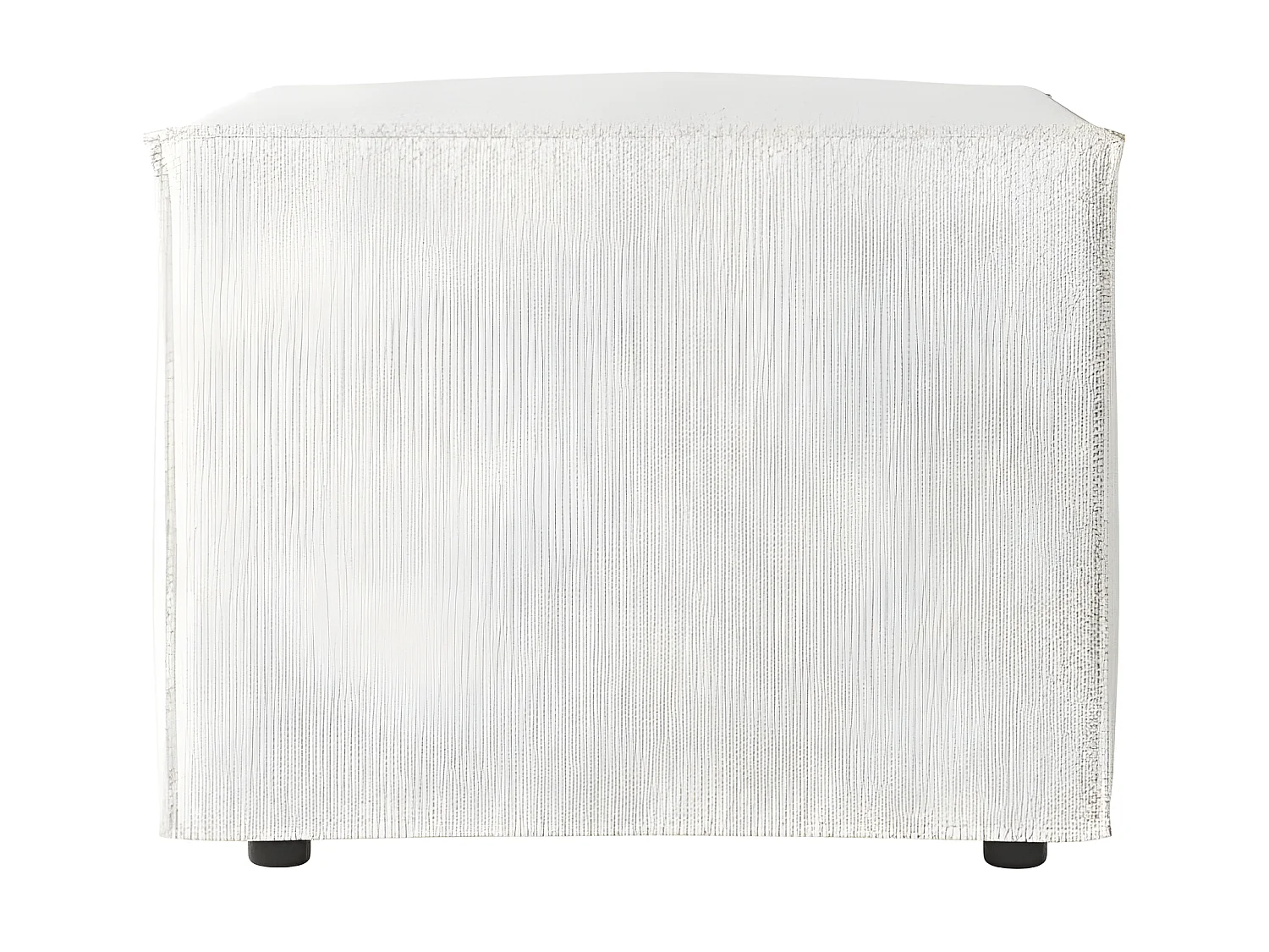 Pouf en tissu bouclette Clarisse - Blanc - L90 x P50 x H41cm - Loungitude