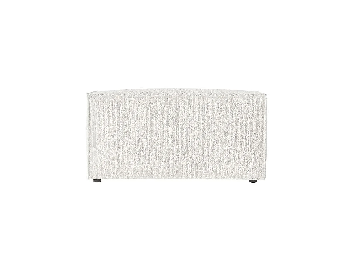 Pouf en tissu bouclette Clarisse - Blanc - L90 x P50 x H41cm - Loungitude