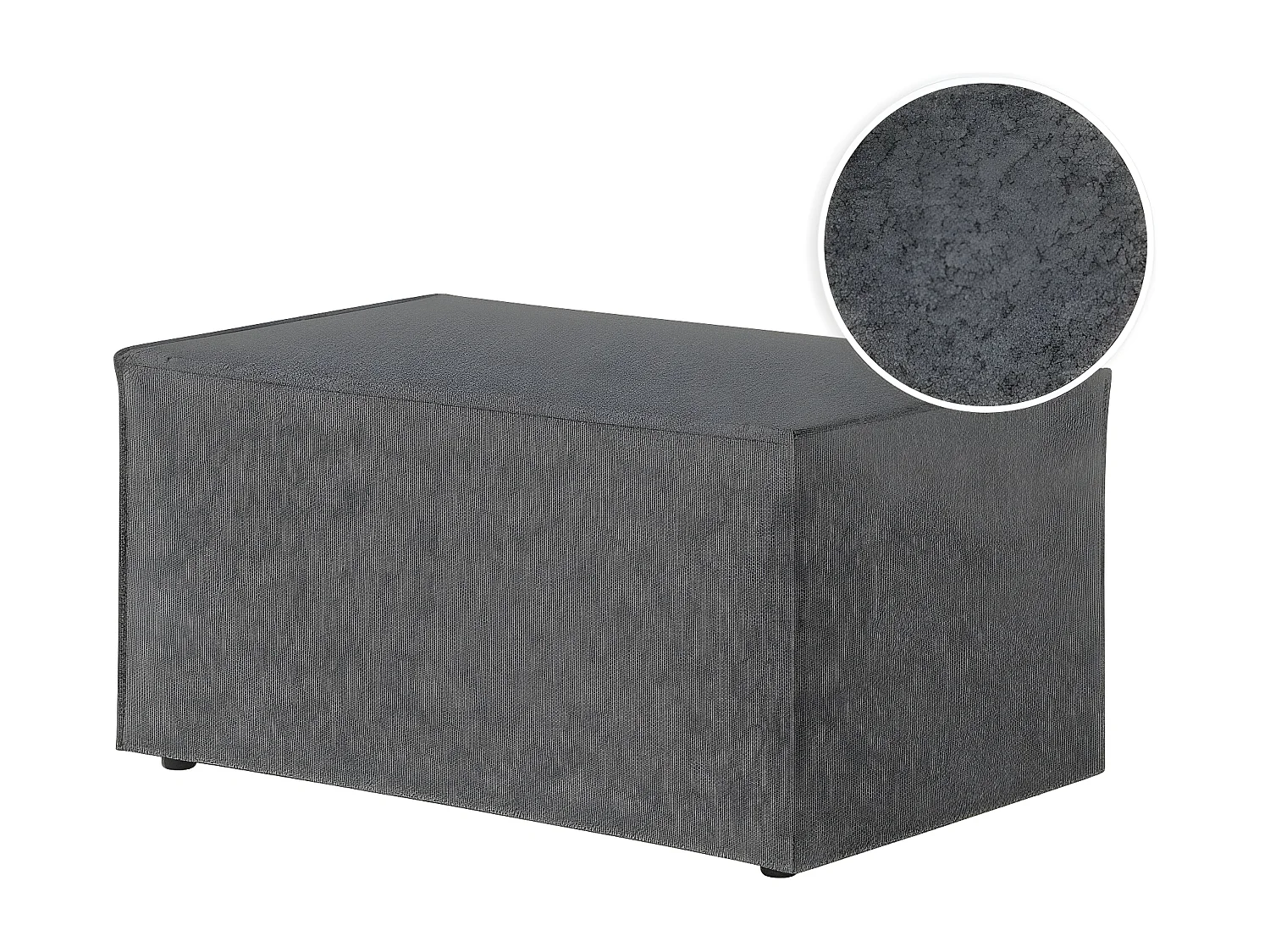 Pouf en tissu bouclette Clarisse - Gris - L90 x P50 x H41cm - Loungitude