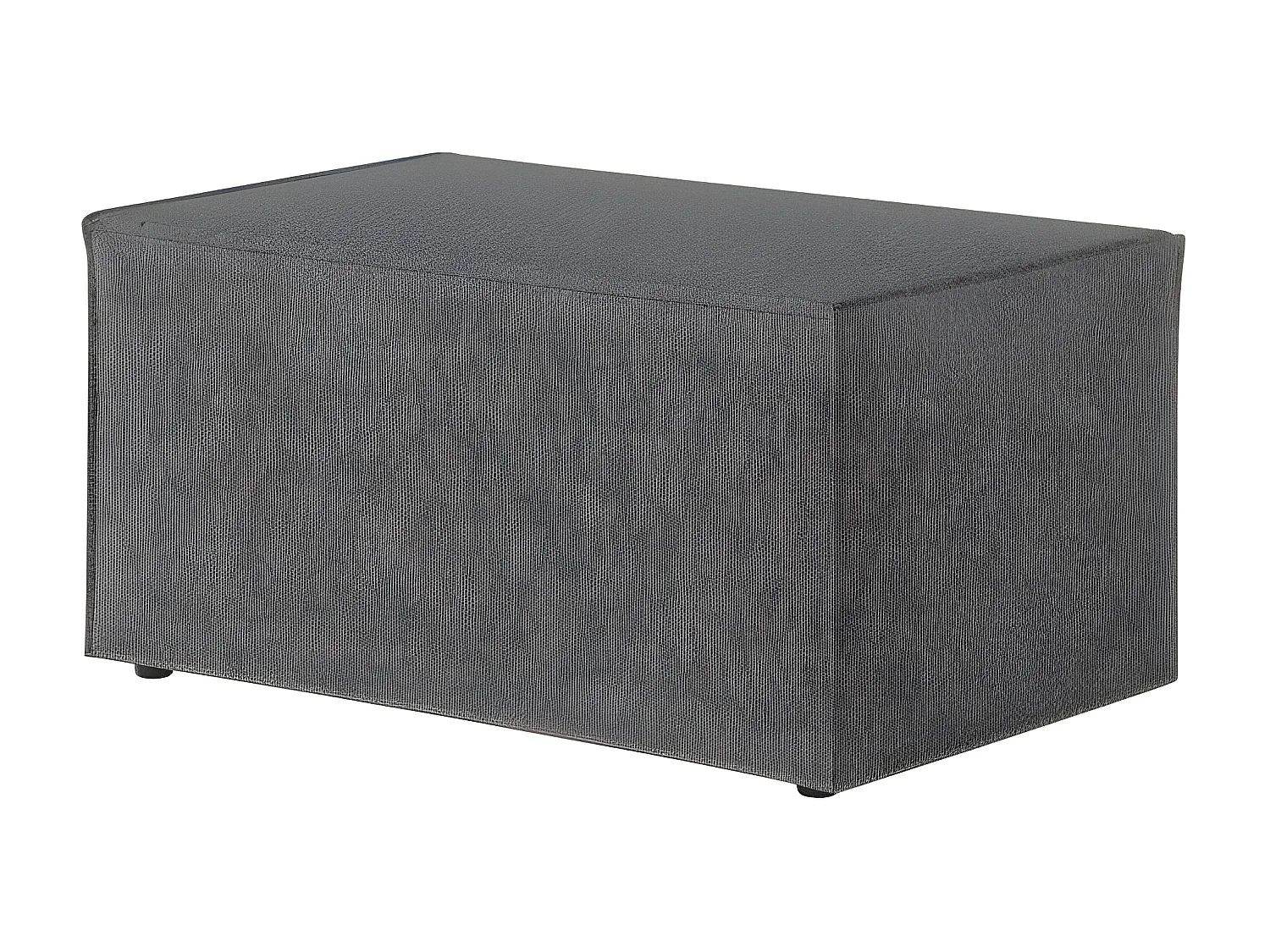 Pouf en tissu bouclette Clarisse - Gris - L90 x P50 x H41cm - Loungitude