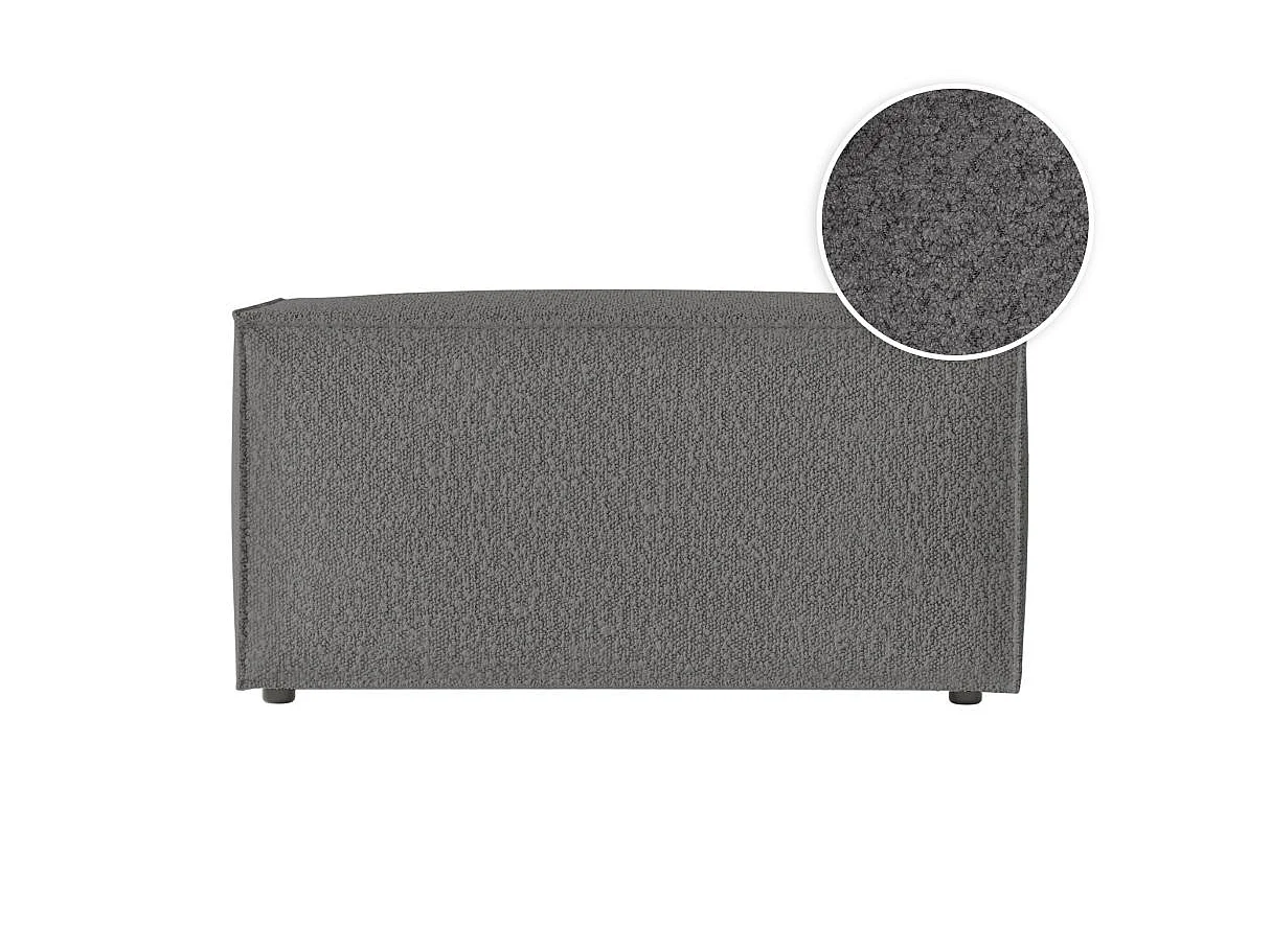 Pouf en tissu bouclette Clarisse - Gris - L90 x P50 x H41cm - Loungitude