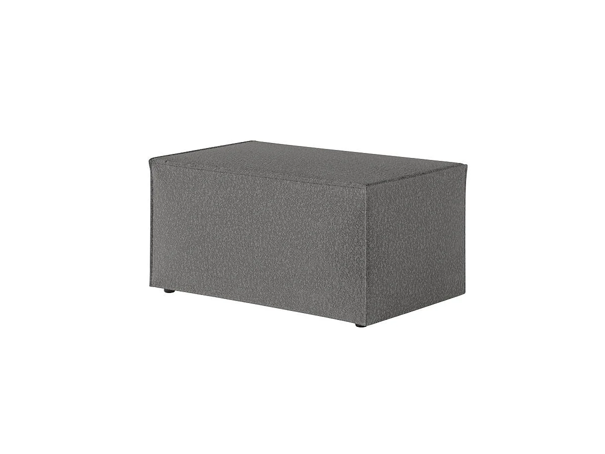 Pouf en tissu bouclette Clarisse - Gris - L90 x P50 x H41cm - Loungitude