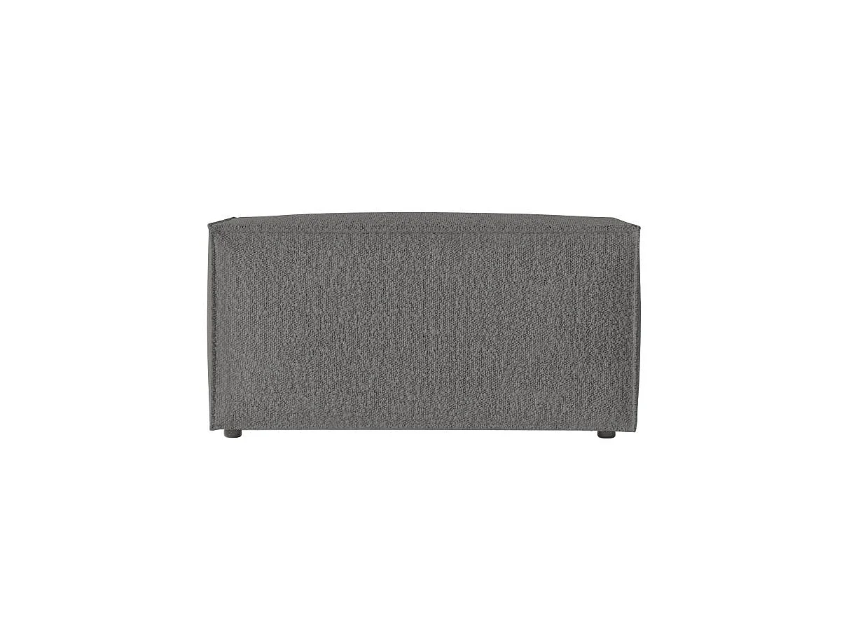 Pouf en tissu bouclette Clarisse - Gris - L90 x P50 x H41cm - Loungitude