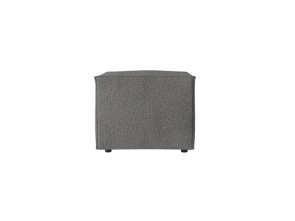 Pouf en tissu bouclette Clarisse - Gris - L90 x P50 x H41cm - Loungitude