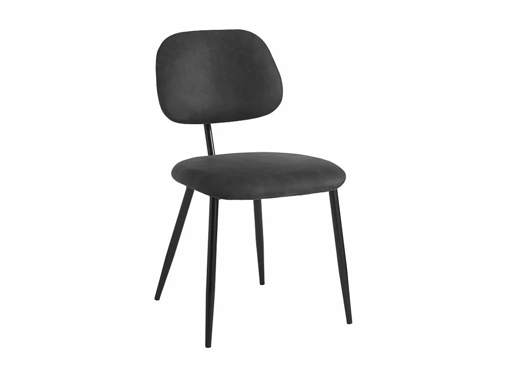 Lot de 2 chaises vintage PAYTON en tissu et pieds métal - Noir