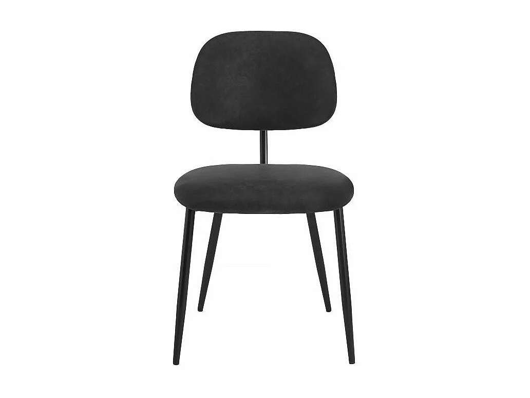 Lot de 2 chaises vintage PAYTON en tissu et pieds métal - Noir