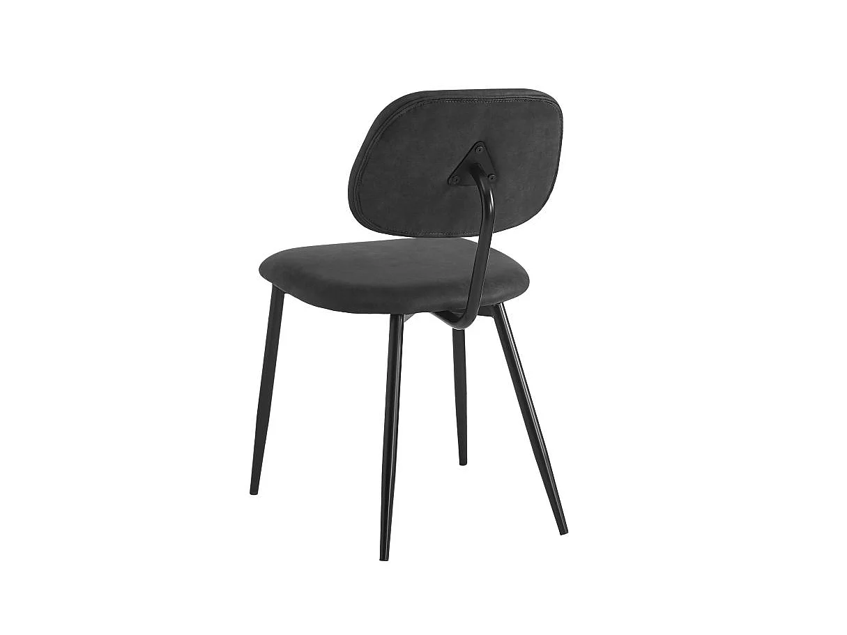 Lot de 2 chaises vintage PAYTOn'en tissu et pieds métal - Noir