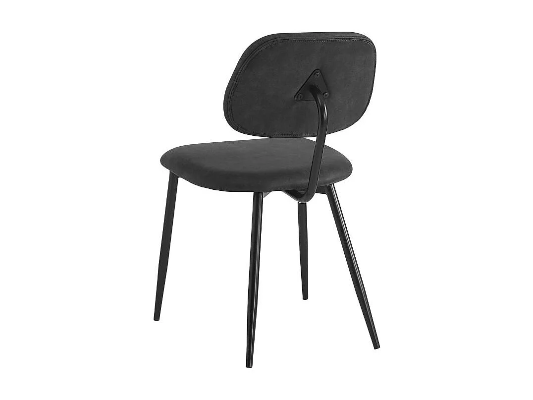 Lot de 4 chaises vintage PAYTON en tissu et pieds métal - Noir