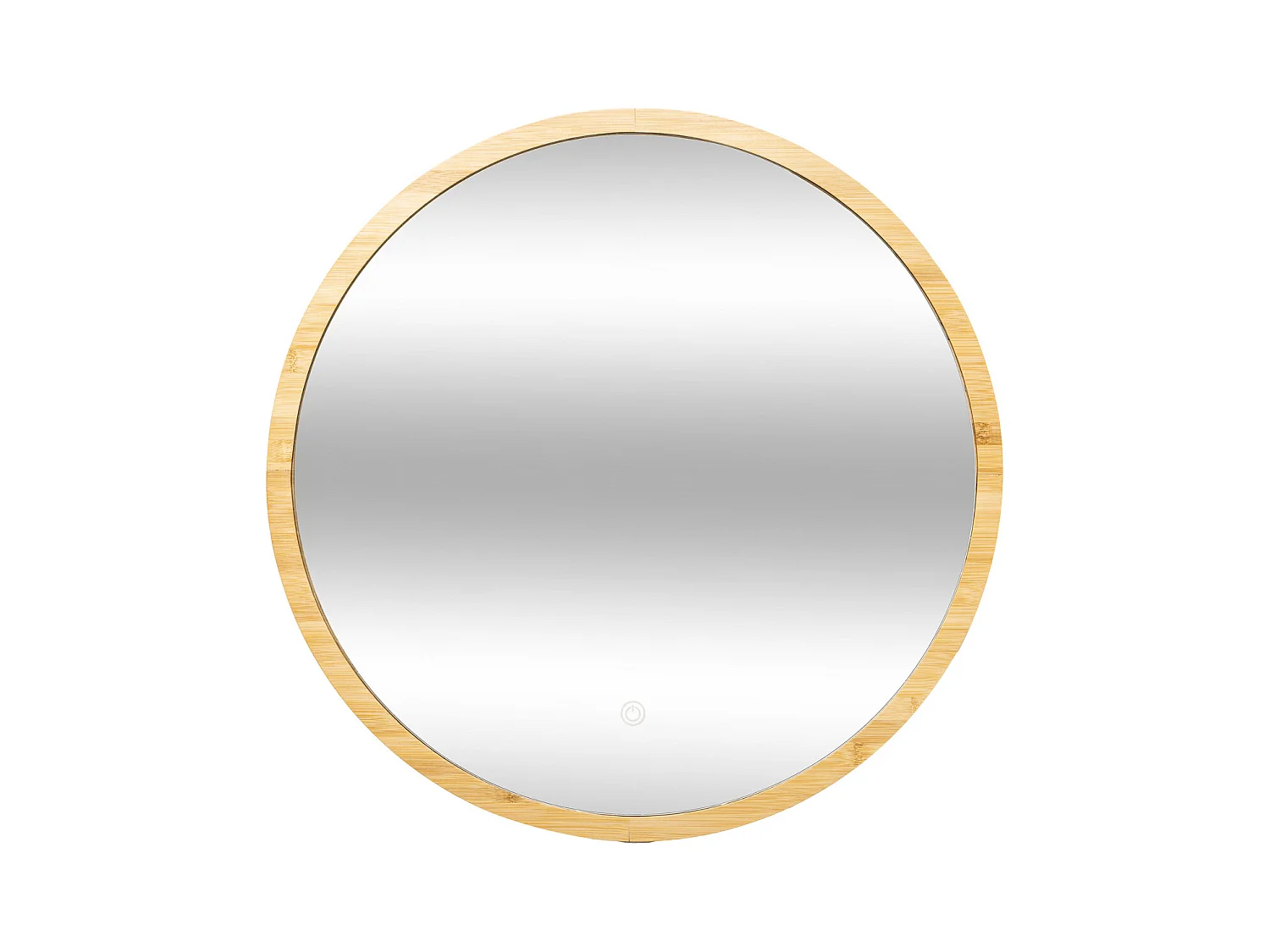Miroir Mural Led en Bambou "Tactile" 57cm Naturel