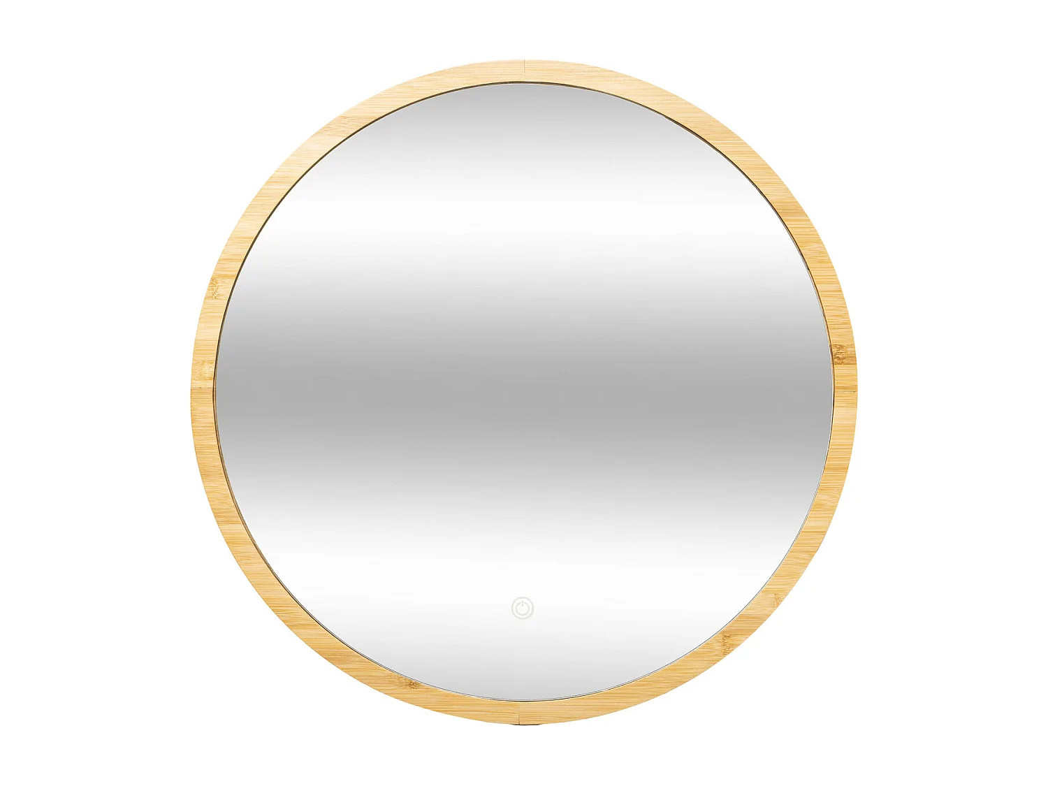 Miroir Mural Led en Bambou "Tactile" 57cm Naturel