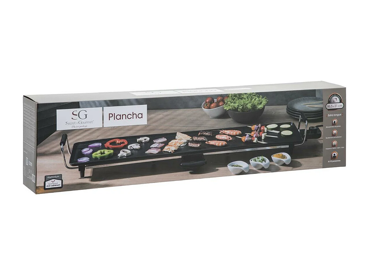 Plancha Électrique "Cuisson" 90cm Noir