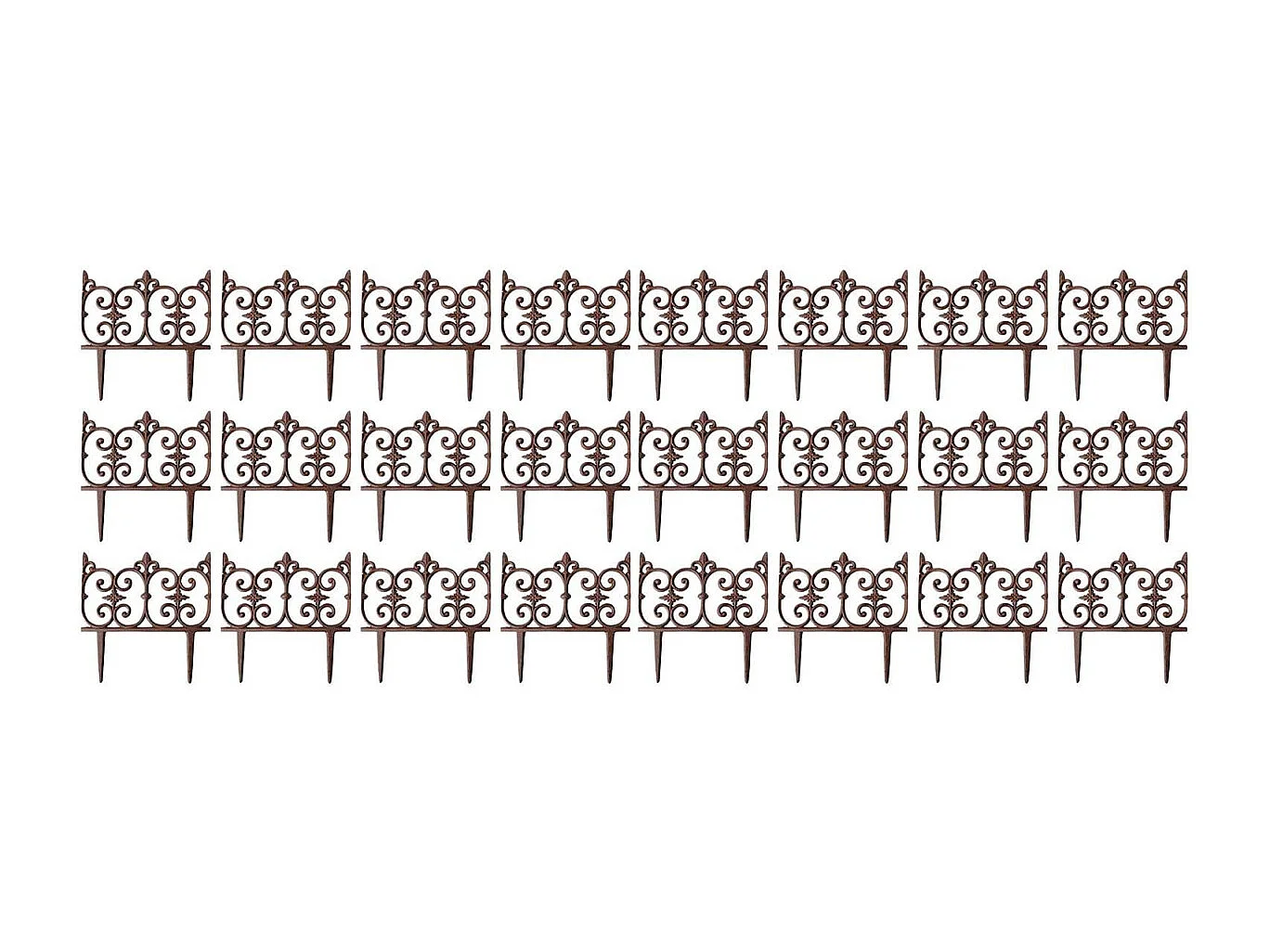 Bordure de jardin en fonte Valentine Lot de 24