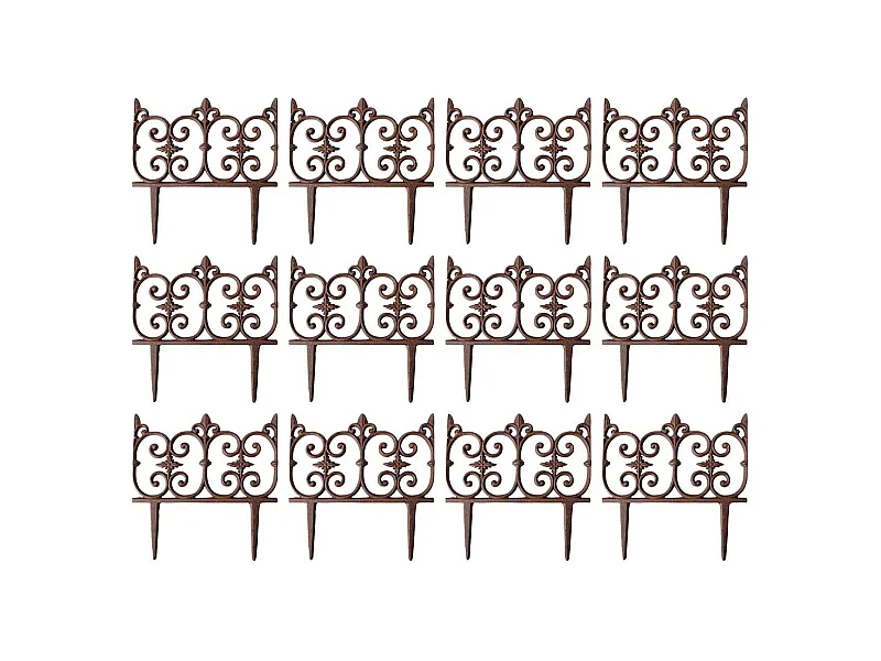Bordure de jardin en fonte Valentine Lot de 12
