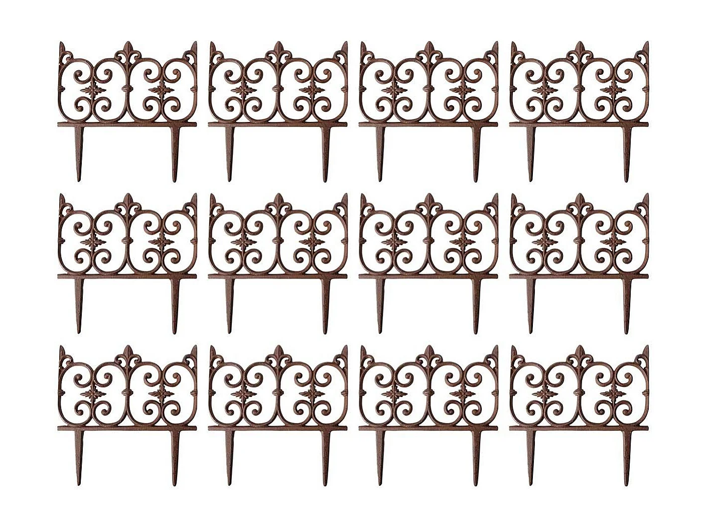 Bordure de jardin en fonte Valentine Lot de 12