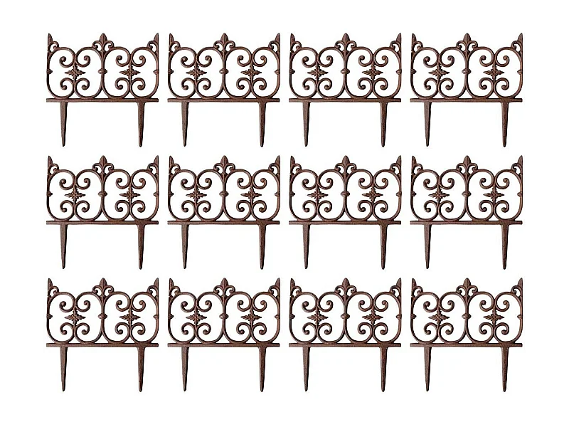 Bordure de jardin en fonte Valentine Lot de 12