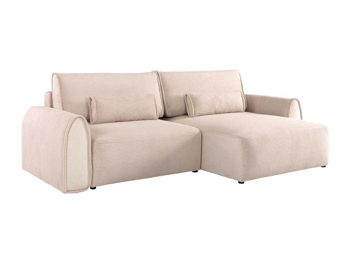 Ecksofa mit Schlaffunktion - Ecke wechselbar - Cord - Beige - RISTANO günstig online kaufen