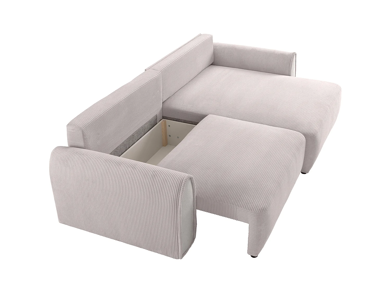 Sofá rinconera reversible de pana gris claro RISTANO