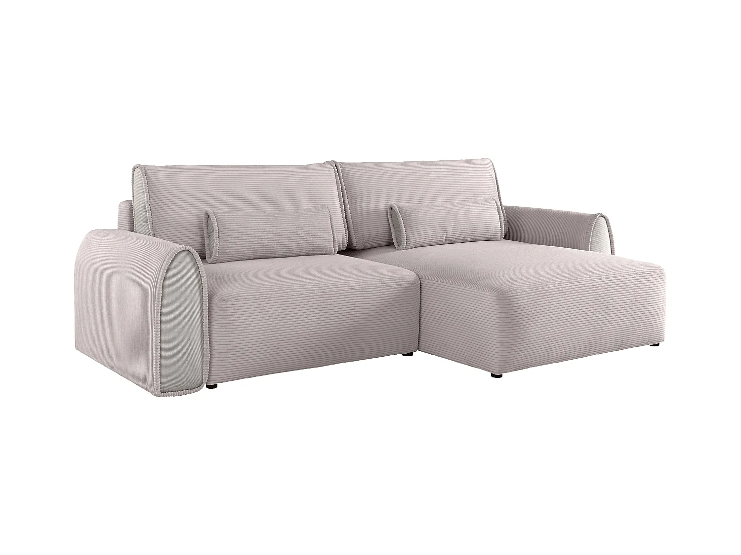 Sofá rinconera reversible de pana gris claro RISTANO