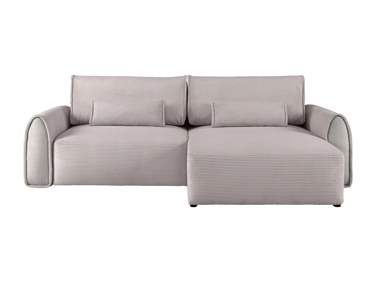 Sofá rinconera reversible de pana gris claro RISTANO