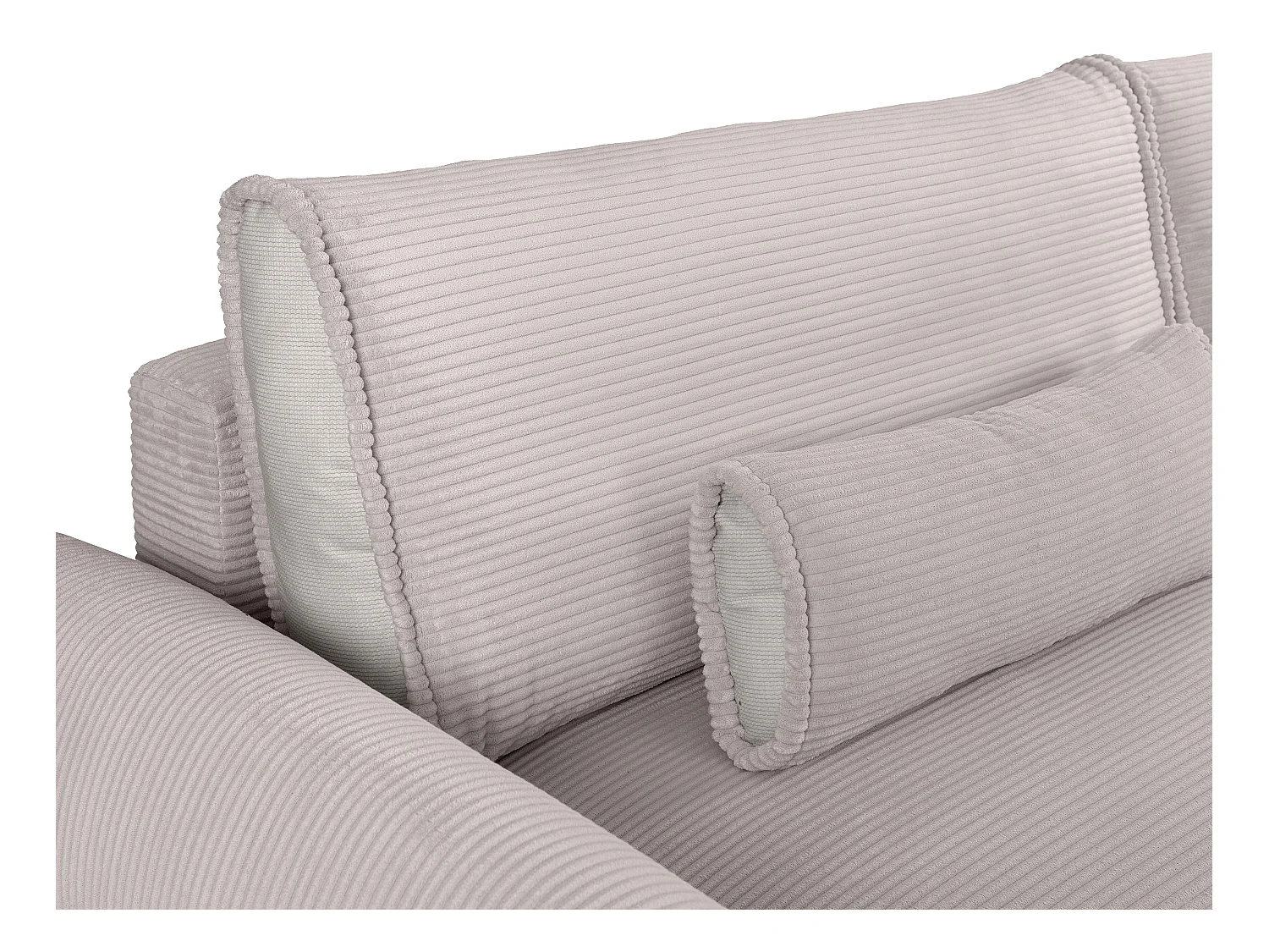 Sofá rinconera reversible de pana gris claro RISTANO