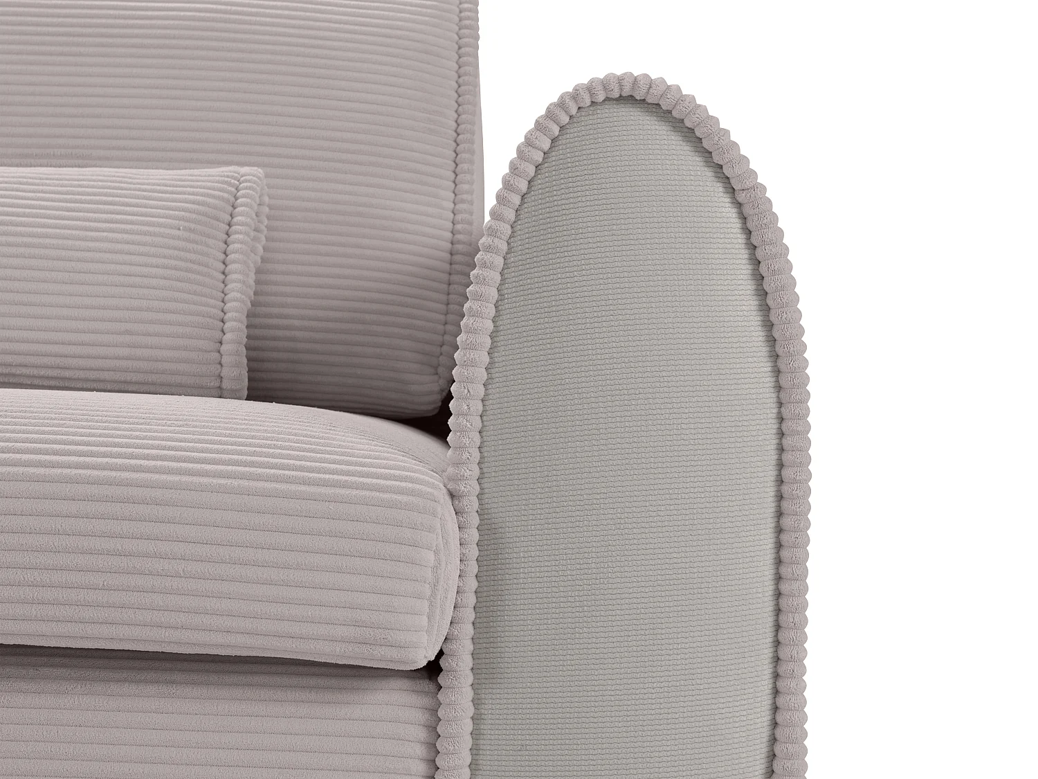 Sofá rinconera reversible de pana gris claro RISTANO