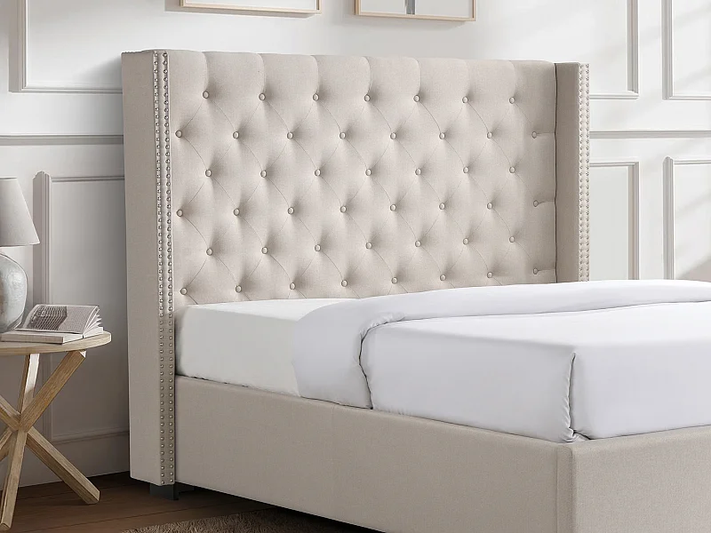 Tête de lit capitonnée 170 cm - Tissu - Beige - MASSIMO
