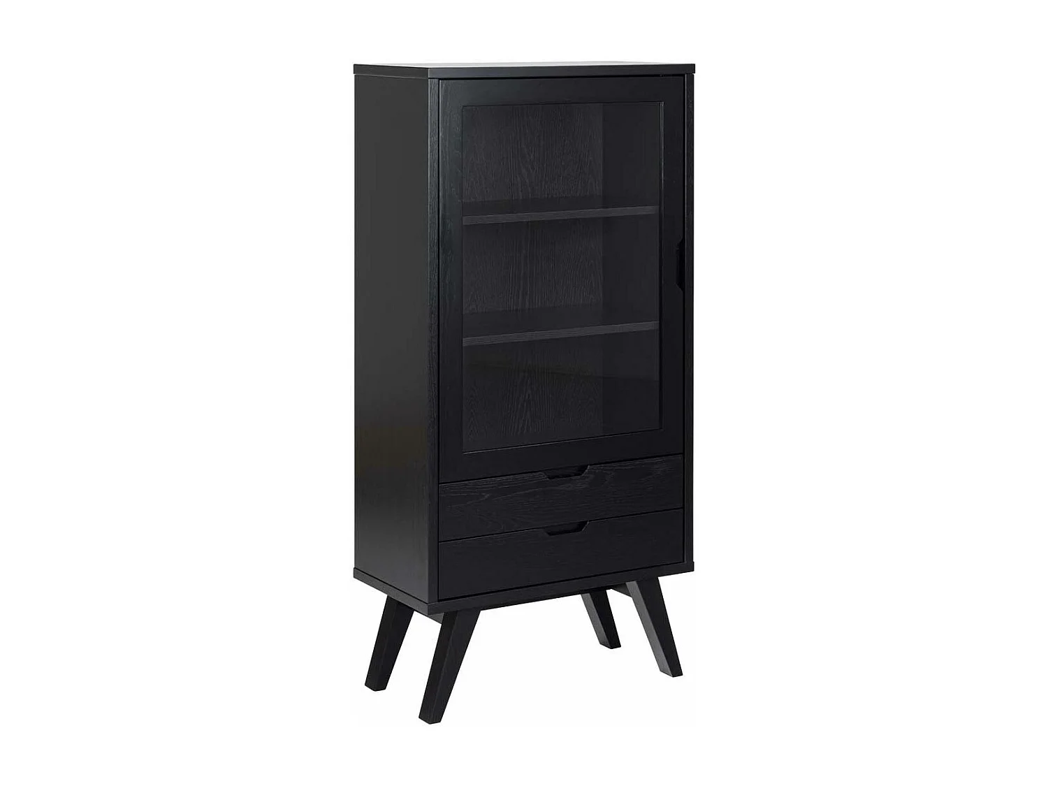 ALine citrine 1 porte en verre, 2 tiroirs noir.