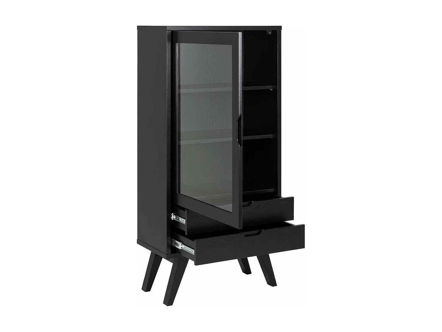 ALine citrine 1 porte en verre, 2 tiroirs noir.