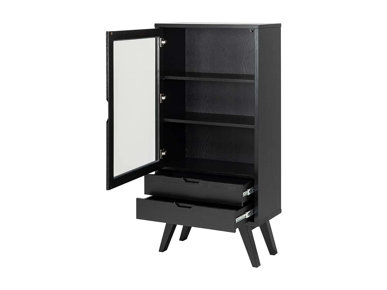 ALine citrine 1 porte en verre, 2 tiroirs noir.