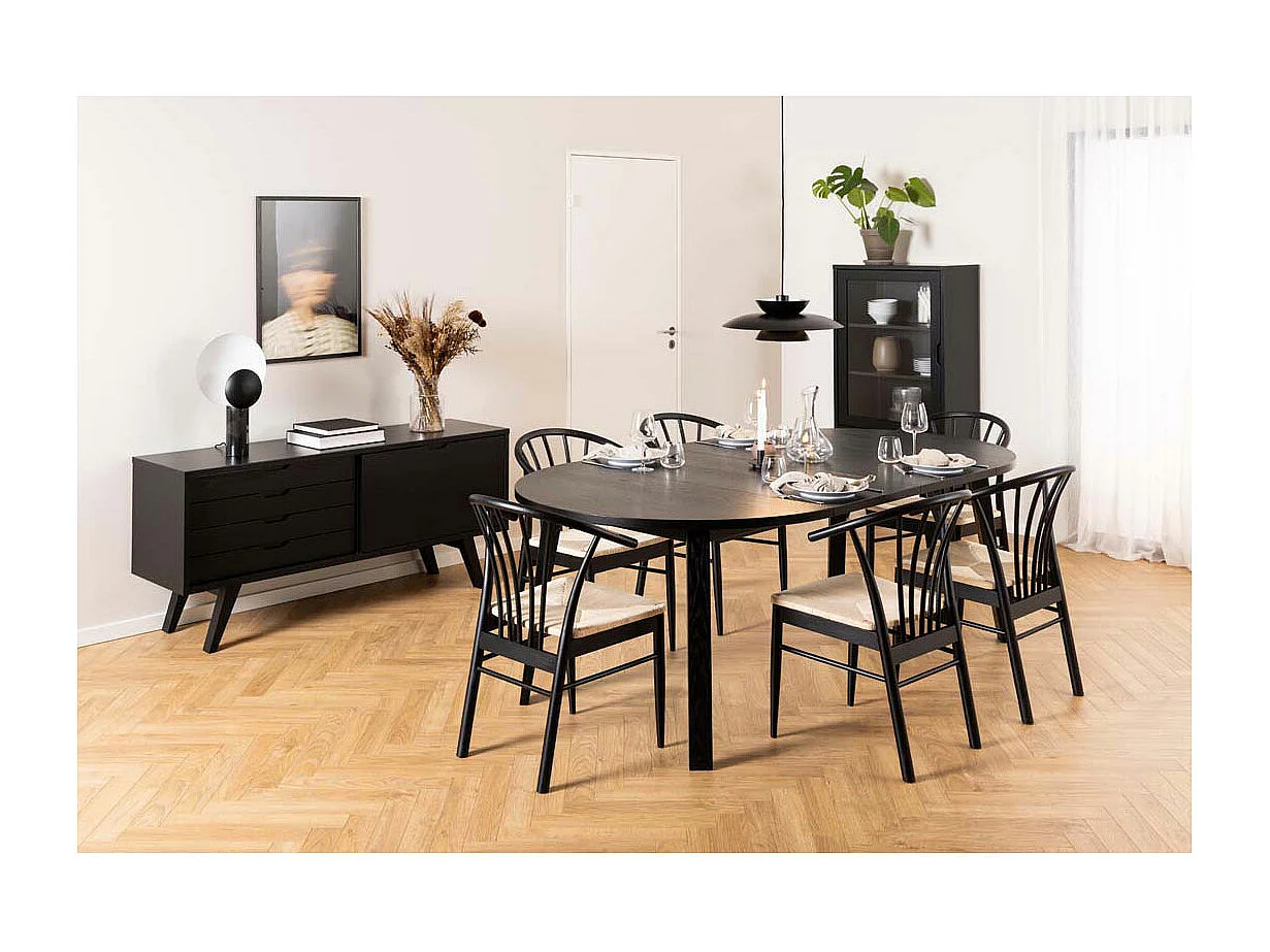 ALine citrine 1 porte en verre, 2 tiroirs noir.