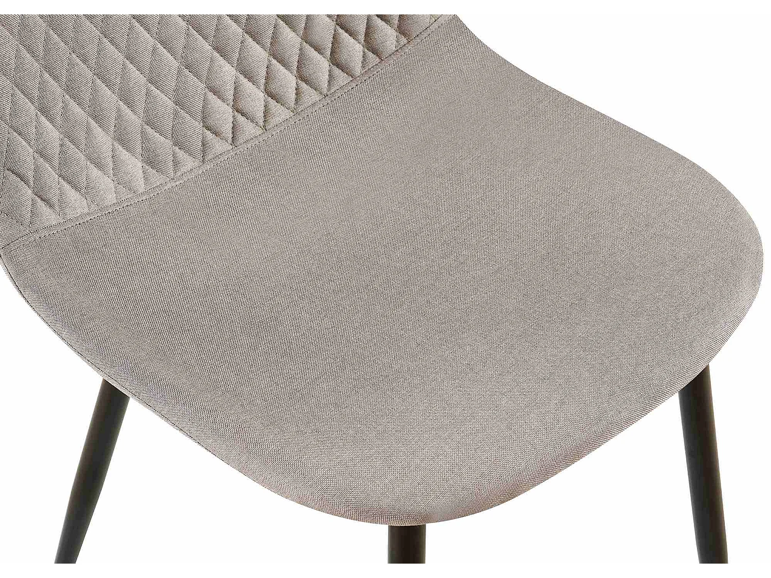 Lot de 4  chaise salle à manger - Tissu - Gris - Giverny