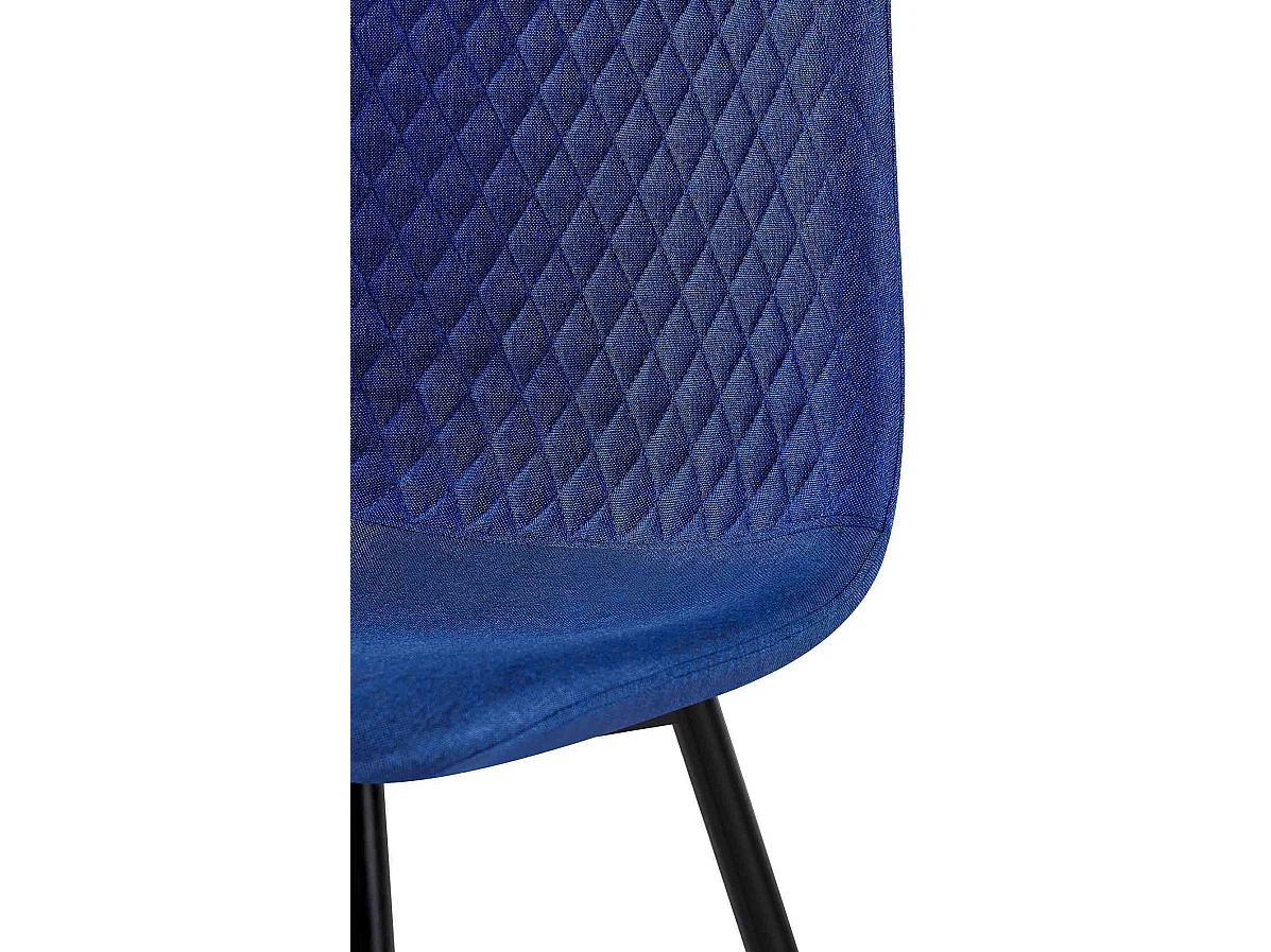 Lot de 4  chaise salle à manger - Tissu - Bleu - Giverny