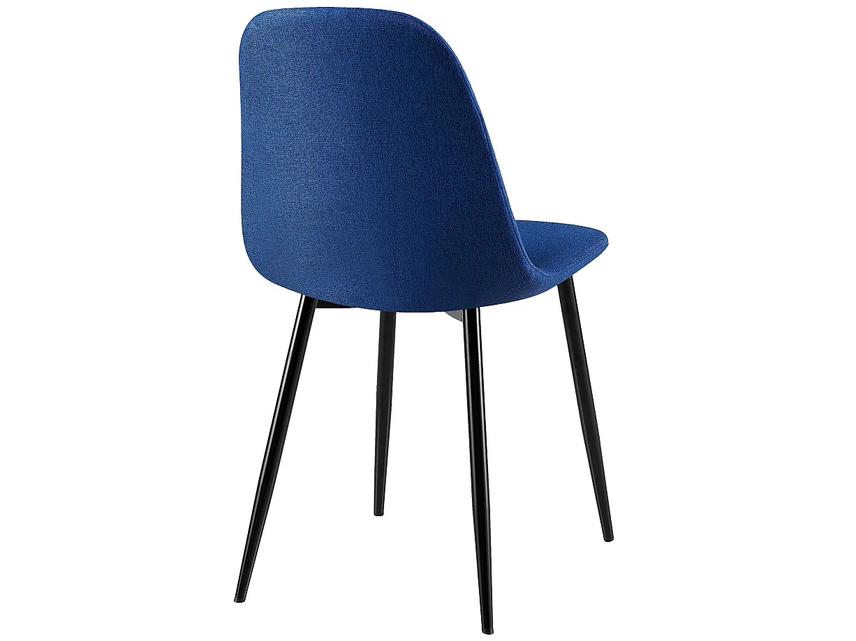 Lot de 4  chaise salle à manger - Tissu - Bleu - Giverny