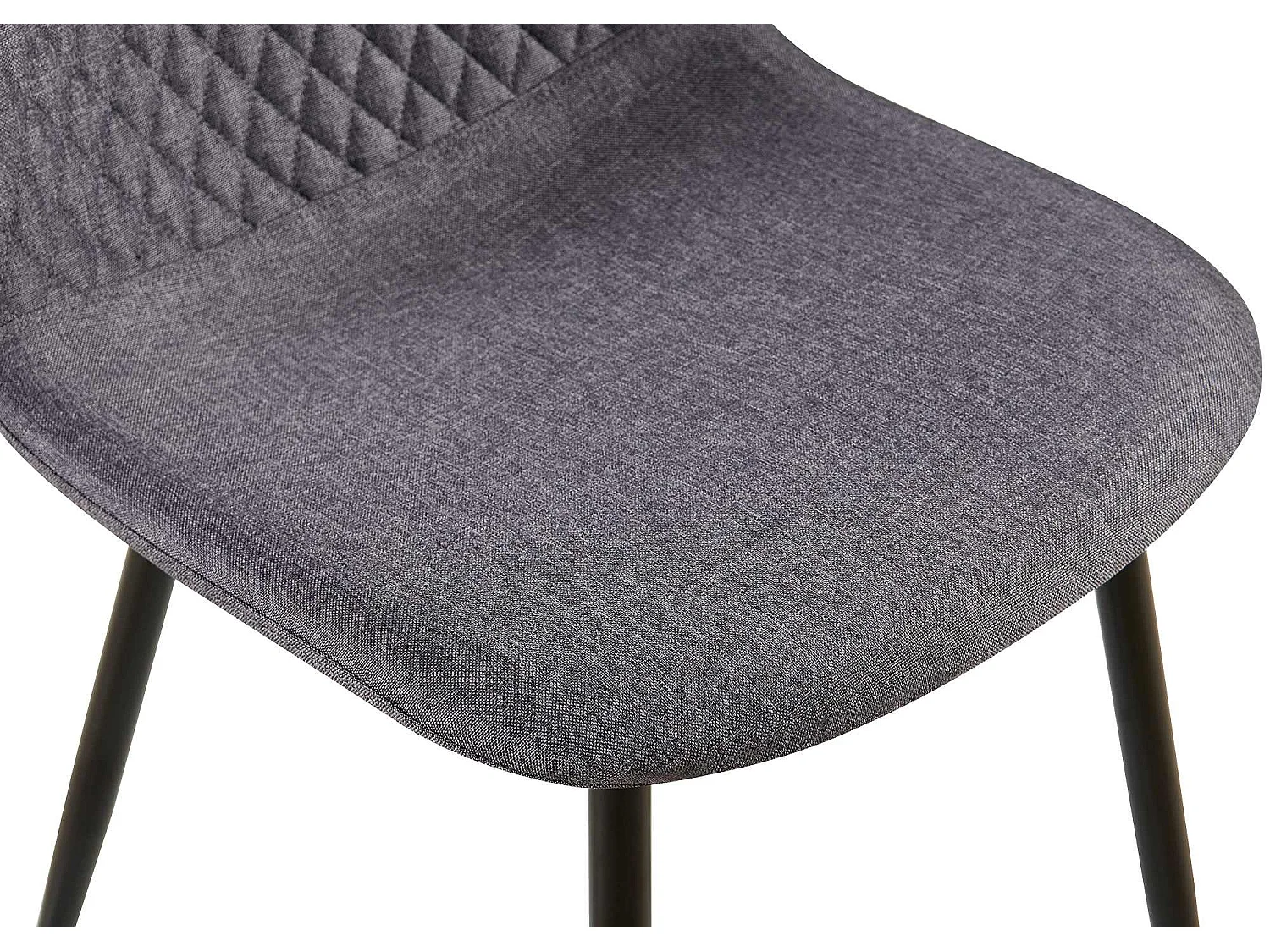 Lot de 4  chaise salle à manger - Tissu - Gris foncé - Giverny